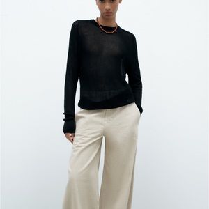 NWT Zara tricot knit sweater black